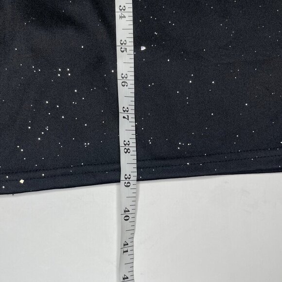 chicme Black Lace Mock Neck Open Back Sparkle Cocktail Dress XL - Picture 13 of 16